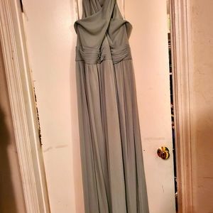 David's Bridal: Bridesmaid dress size 16; dusty sage green